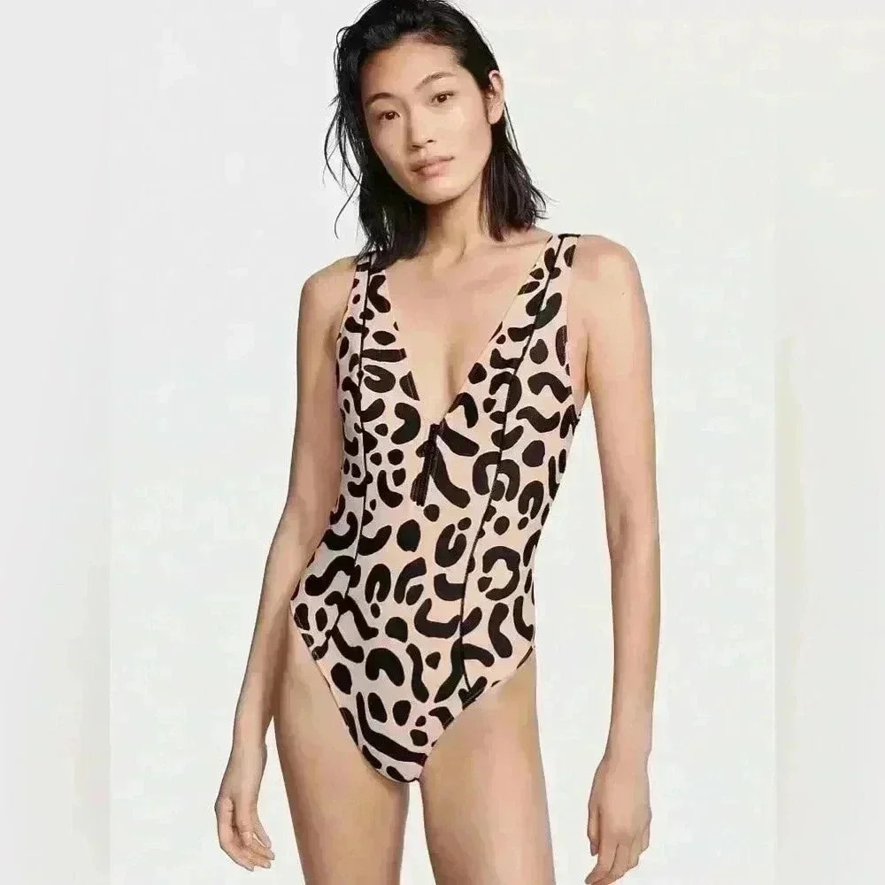 Victoria's Secret Leopard Print One-Piece Swimsuit Size XL Multicolor
